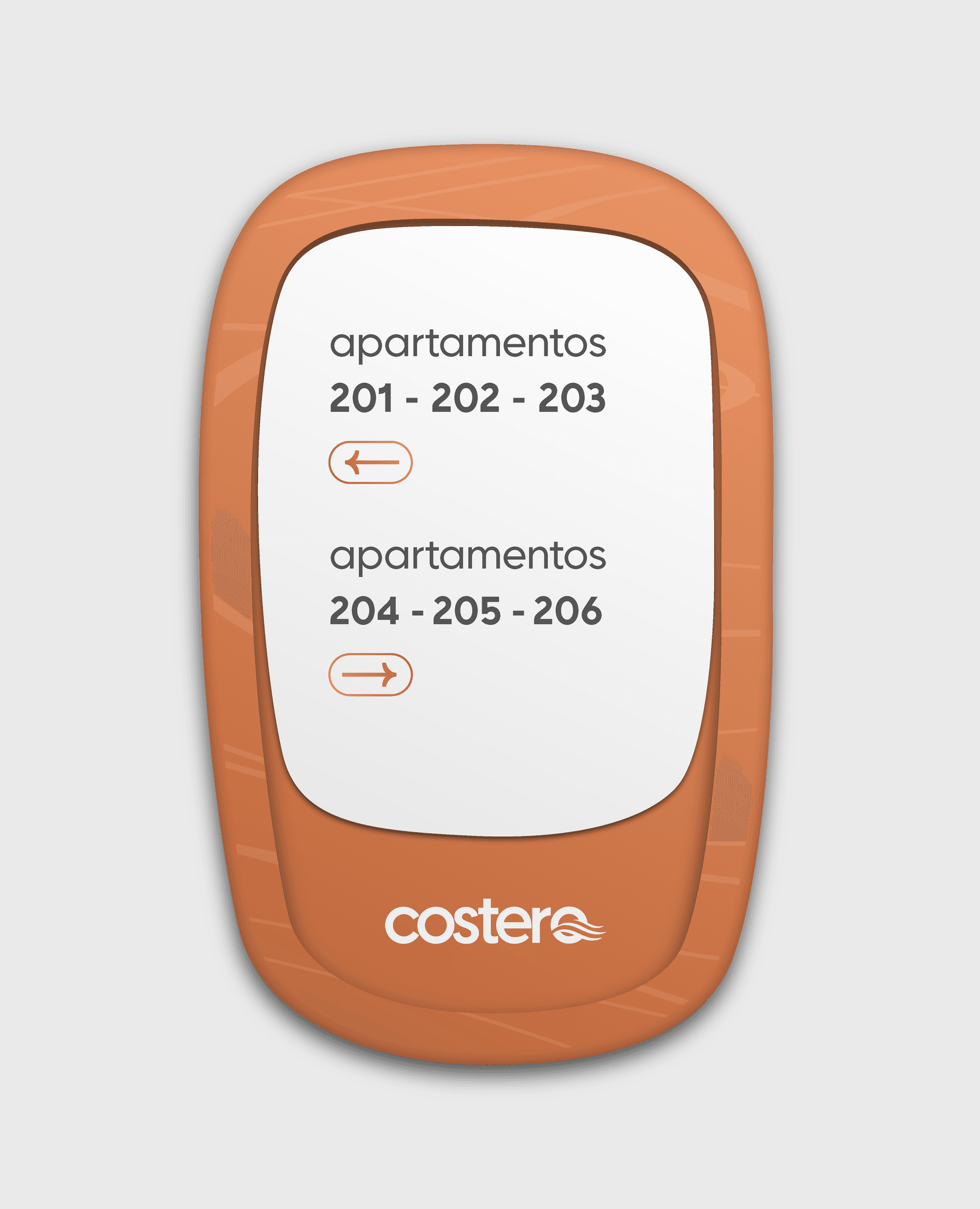 Render do módulo de sinalização com identidade Costero